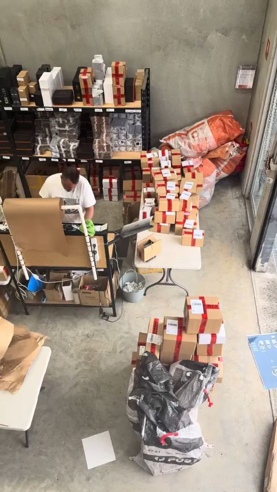Geoff packing orders on Black Friday 2025, the biggest order day so far
