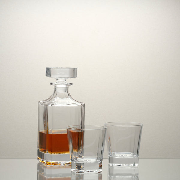 M&B Traditional Crystal Whisky Decanter + 4 Whisky Glasses